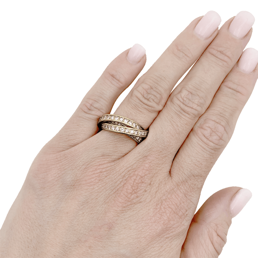 Ring Cartier, "Trinity", yellow gold and diamonds.