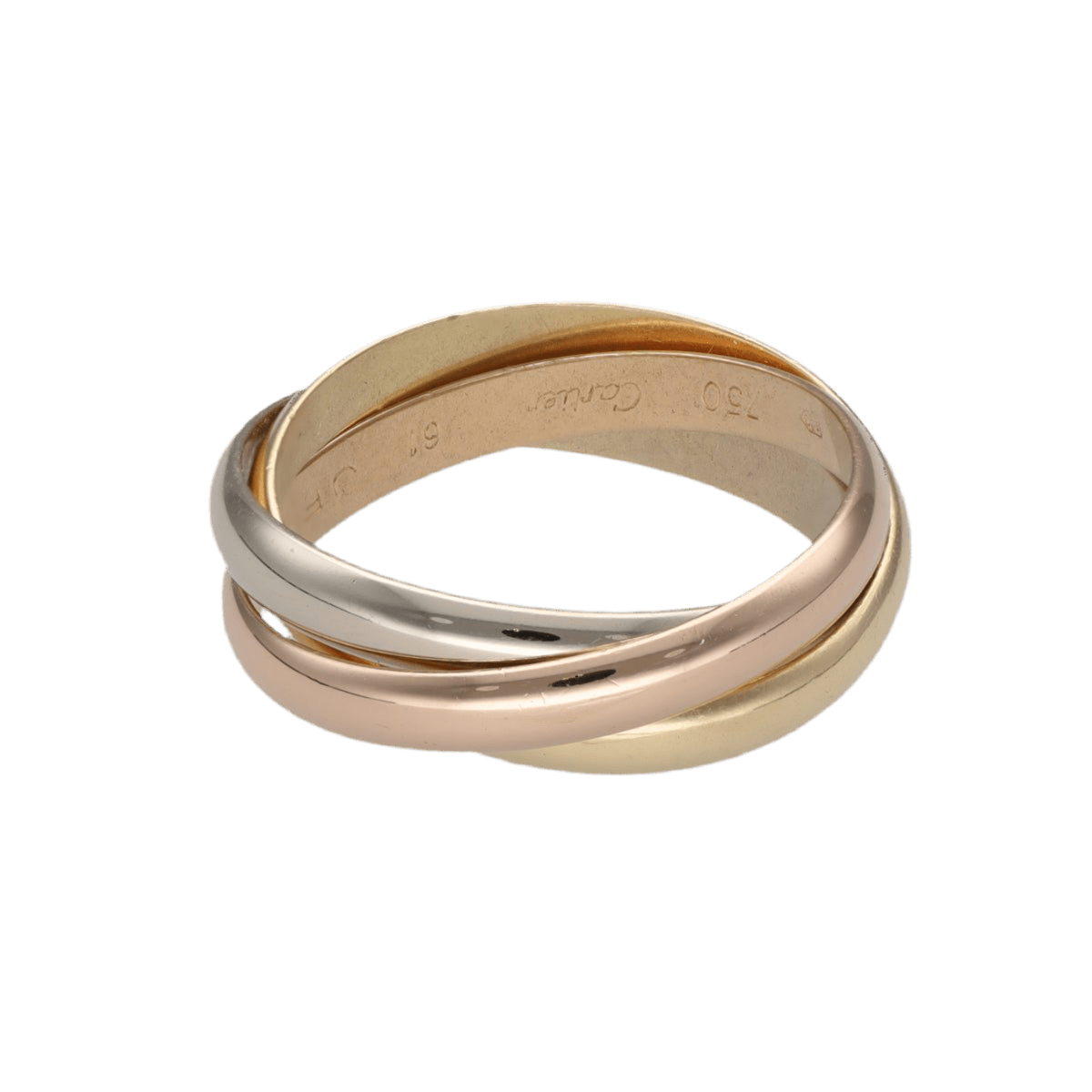 Bague Alliance CARTIER "Trinity" en or jaune, gris et rose - Castafiore