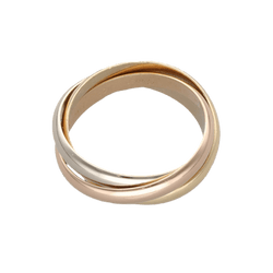 Bague Alliance CARTIER "Trinity" en or jaune, gris et rose - Castafiore