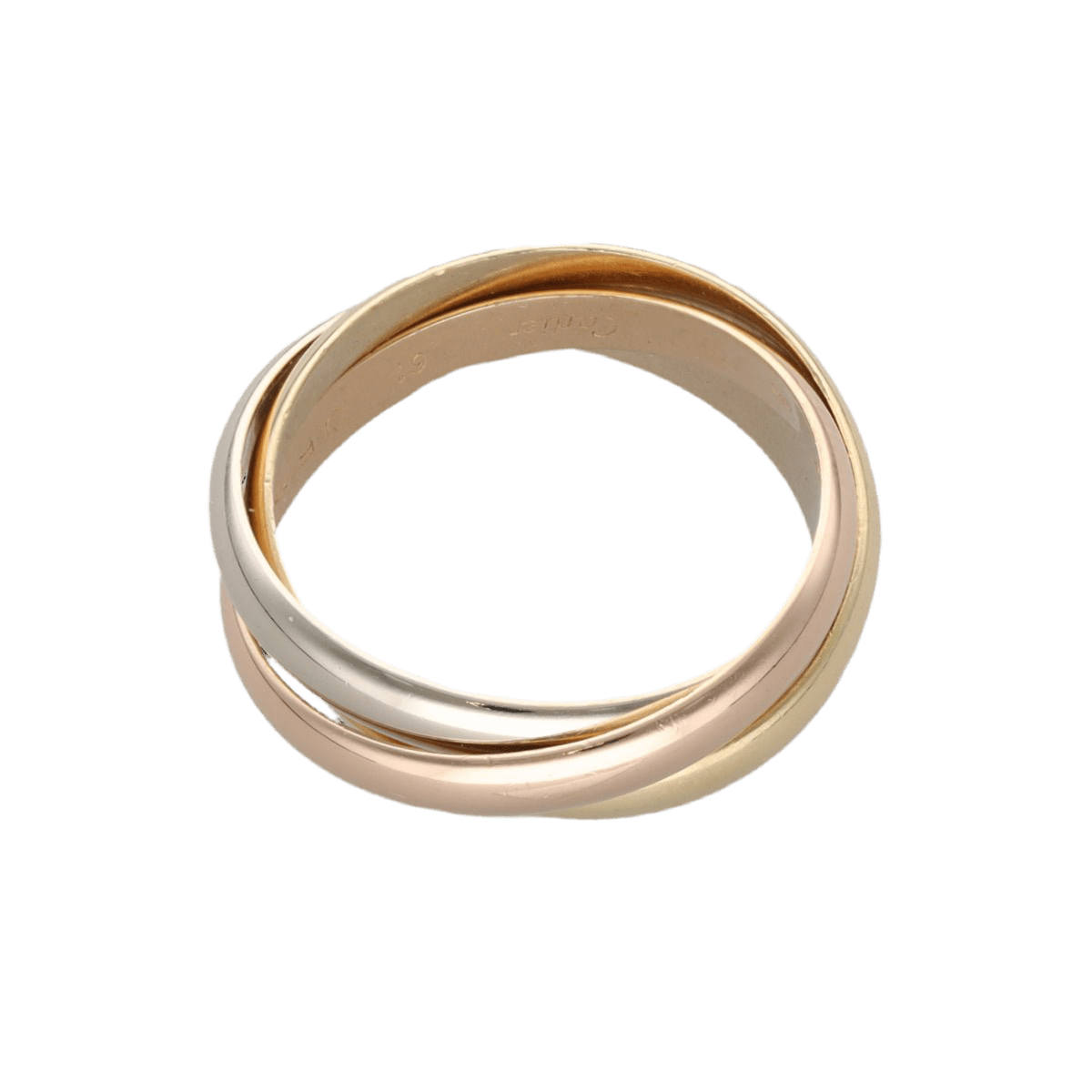 Bague Alliance CARTIER "Trinity" en or jaune, gris et rose - Castafiore