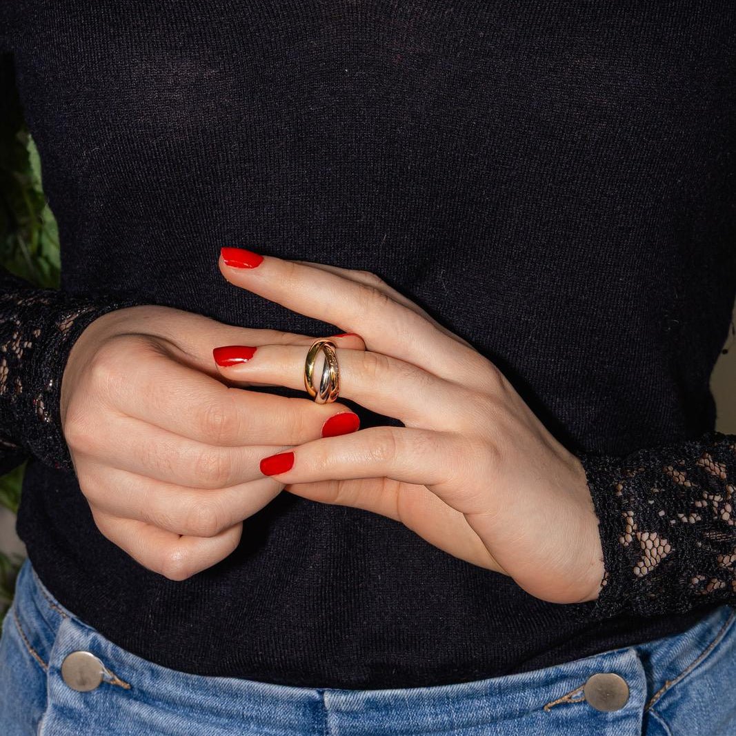 Bague Alliance CARTIER "Trinity" en or jaune, or blanc et or rose - Castafiore