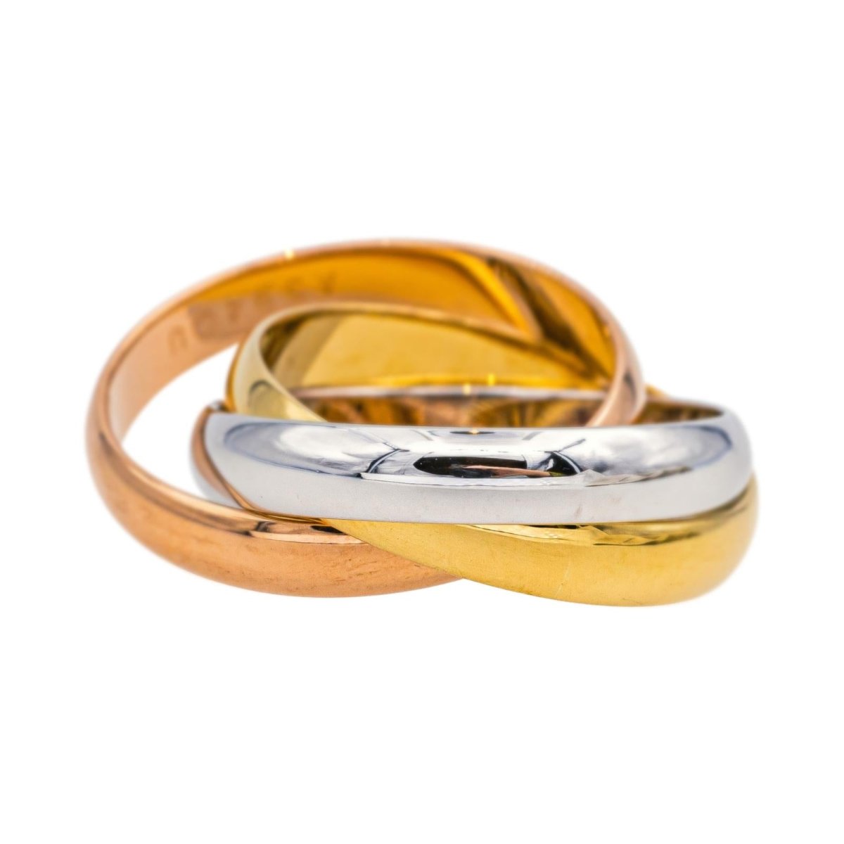 Bague Alliance CARTIER "Trinity" en or jaune, or blanc et or rose - Castafiore