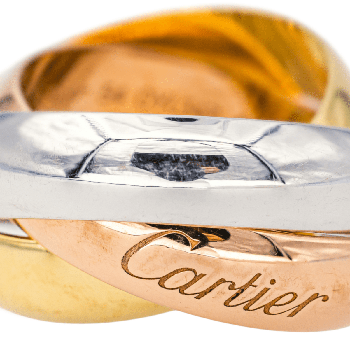 Bague Alliance CARTIER "Trinity" en or jaune, or blanc et or rose - Castafiore