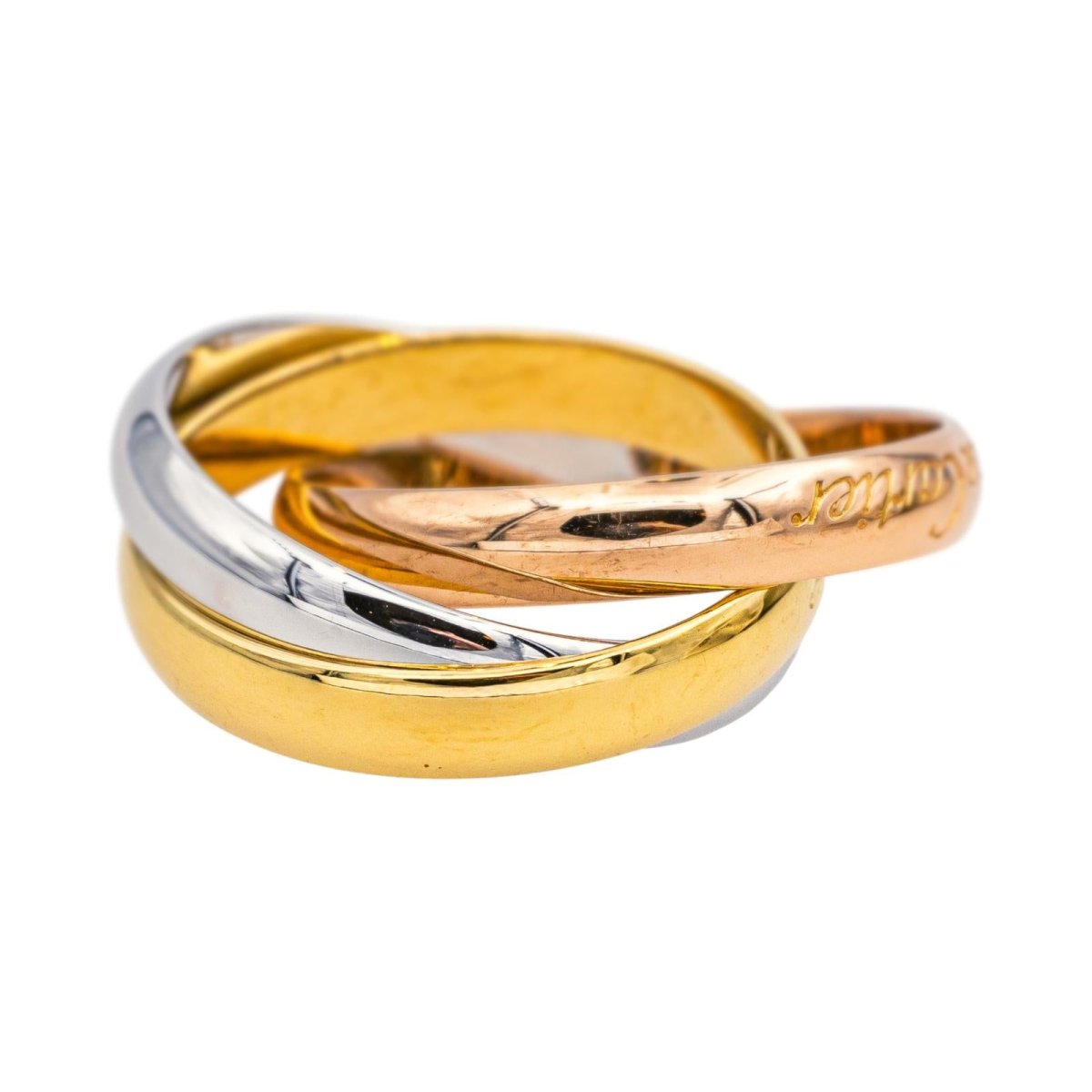 Bague Alliance CARTIER "Trinity" en or jaune, or blanc et or rose - Castafiore