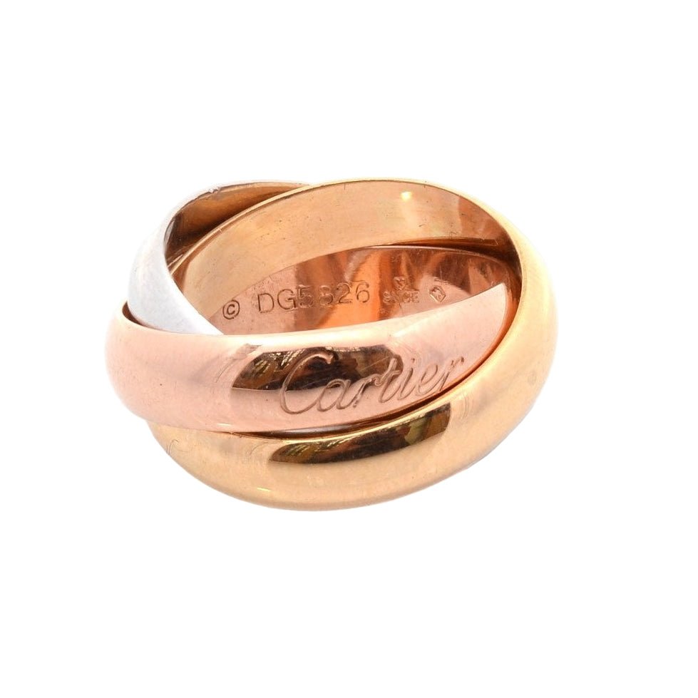 Bague Alliance CARTIER "Trinity" en or jaune, or blanc et or rose - Castafiore