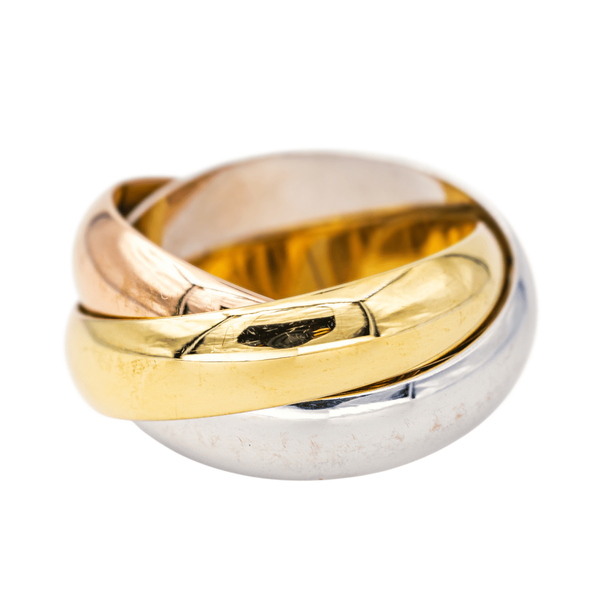 Bague Alliance CARTIER "Trinity" en or jaune, or blanc et or rose - Castafiore