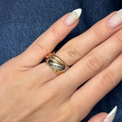 Bague Alliance CARTIER "Trinity" en or jaune, or blanc, or rose et diamant - Castafiore