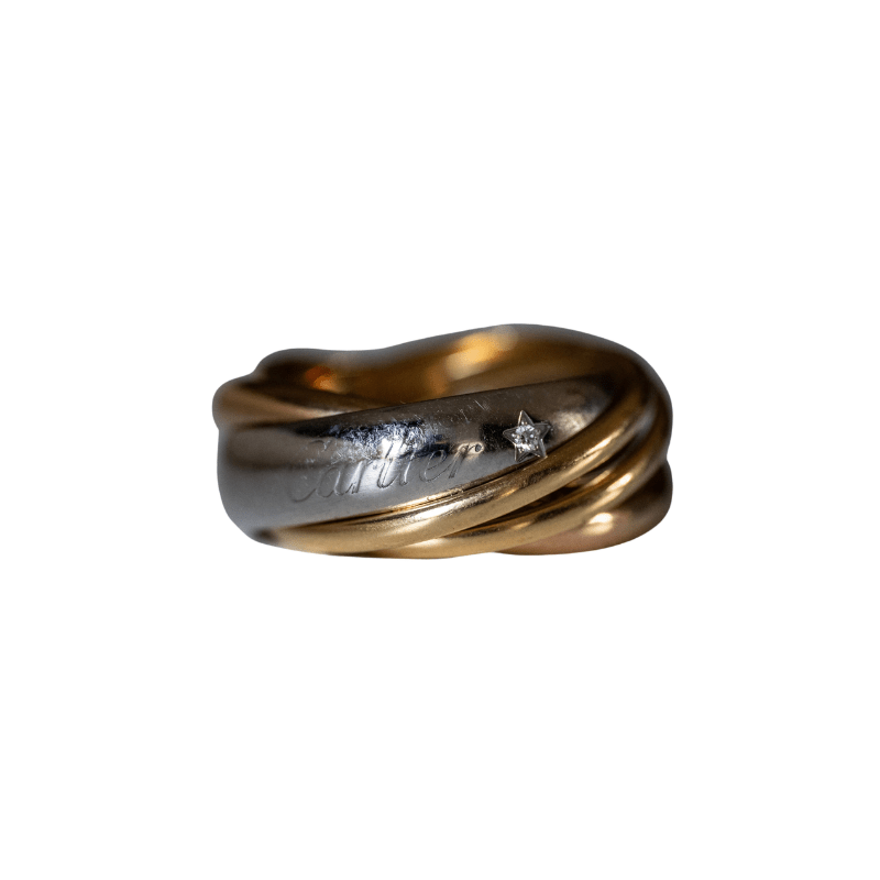 Bague Alliance CARTIER "Trinity" en or jaune, or blanc, or rose et diamant - Castafiore