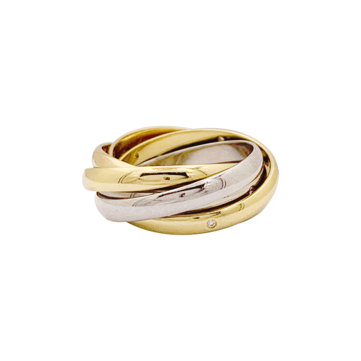 Bague Alliance CARTIER "Trinity" en or jaune, or blanc, or rose et diamants - Castafiore