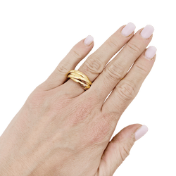 Bague Alliance CARTIER "Trinity" en or jaune, or blanc, or rose et diamants - Castafiore
