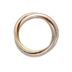 Bague Alliance CARTIER "Trinity" en or jaune, or blanc, or rose et diamants - Castafiore