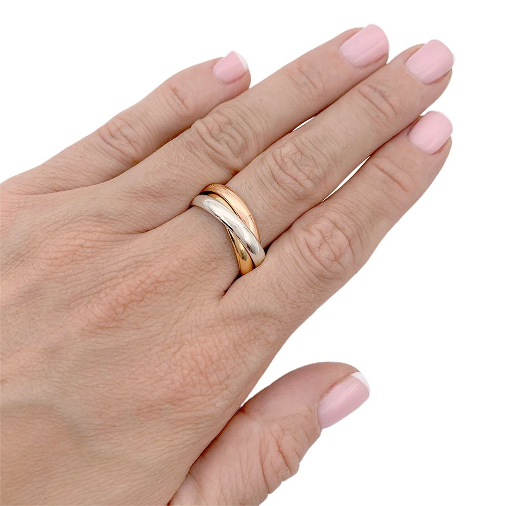 Bague Alliance CARTIER "Trinity" en trois ors - Castafiore