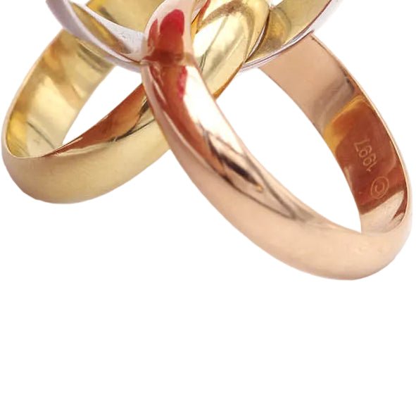 Bague Alliance CARTIER "Trinity" GM en or blanc, or jaune et or rose - Castafiore