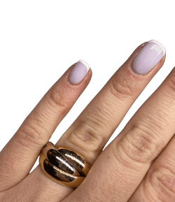 Bague Alliance CARTIER "Trinity" GM en or blanc, or jaune et or rose - Castafiore