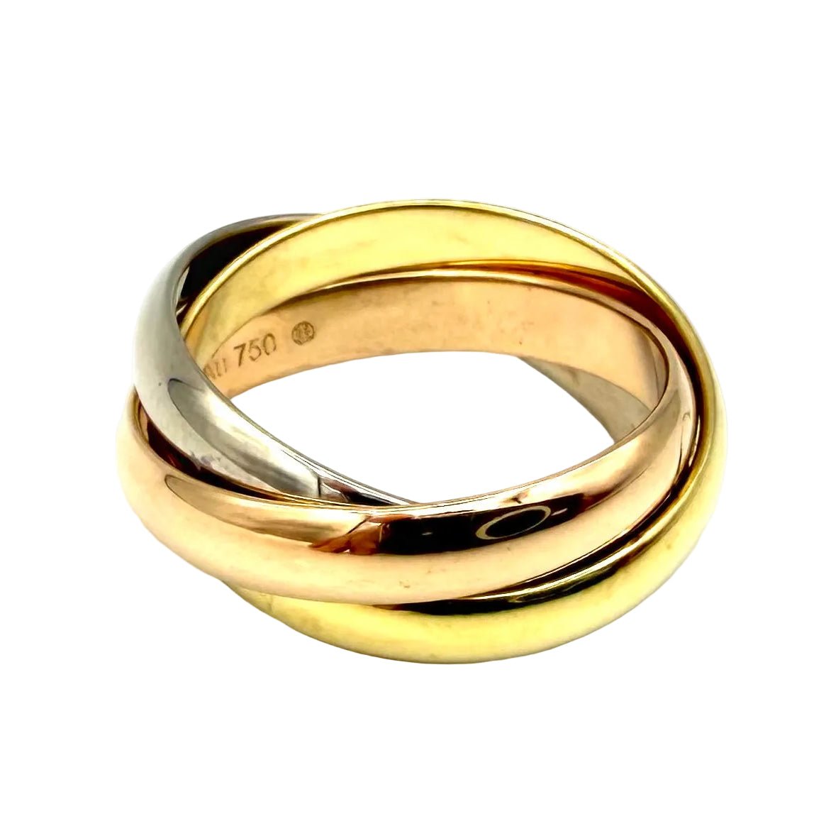 Bague Alliance CARTIER "Trinity" MM en or blanc, or jaune et or rose - Castafiore