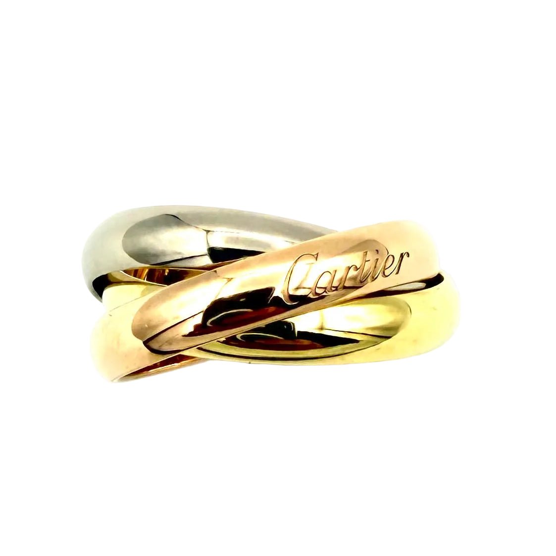 Bague Alliance CARTIER "Trinity" MM en or blanc, or jaune et or rose - Castafiore