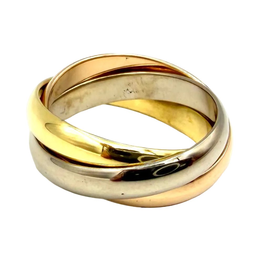 Bague Alliance CARTIER "Trinity" MM en or blanc, or jaune et or rose - Castafiore