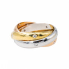 Bague Alliance CARTIER "Trinity Star" en trois ors et diamants - Castafiore