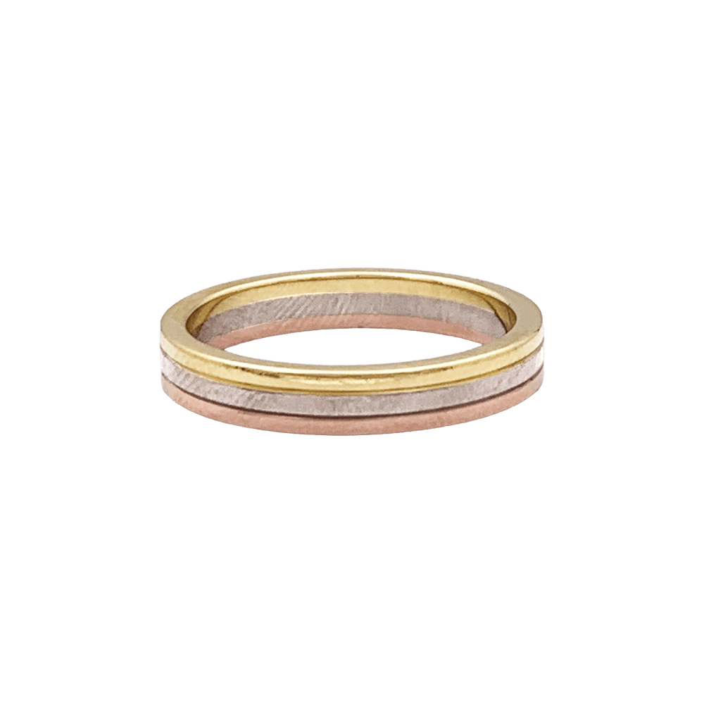 Cartier "Vendôme Louis Cartier" wedding ring, three golds.