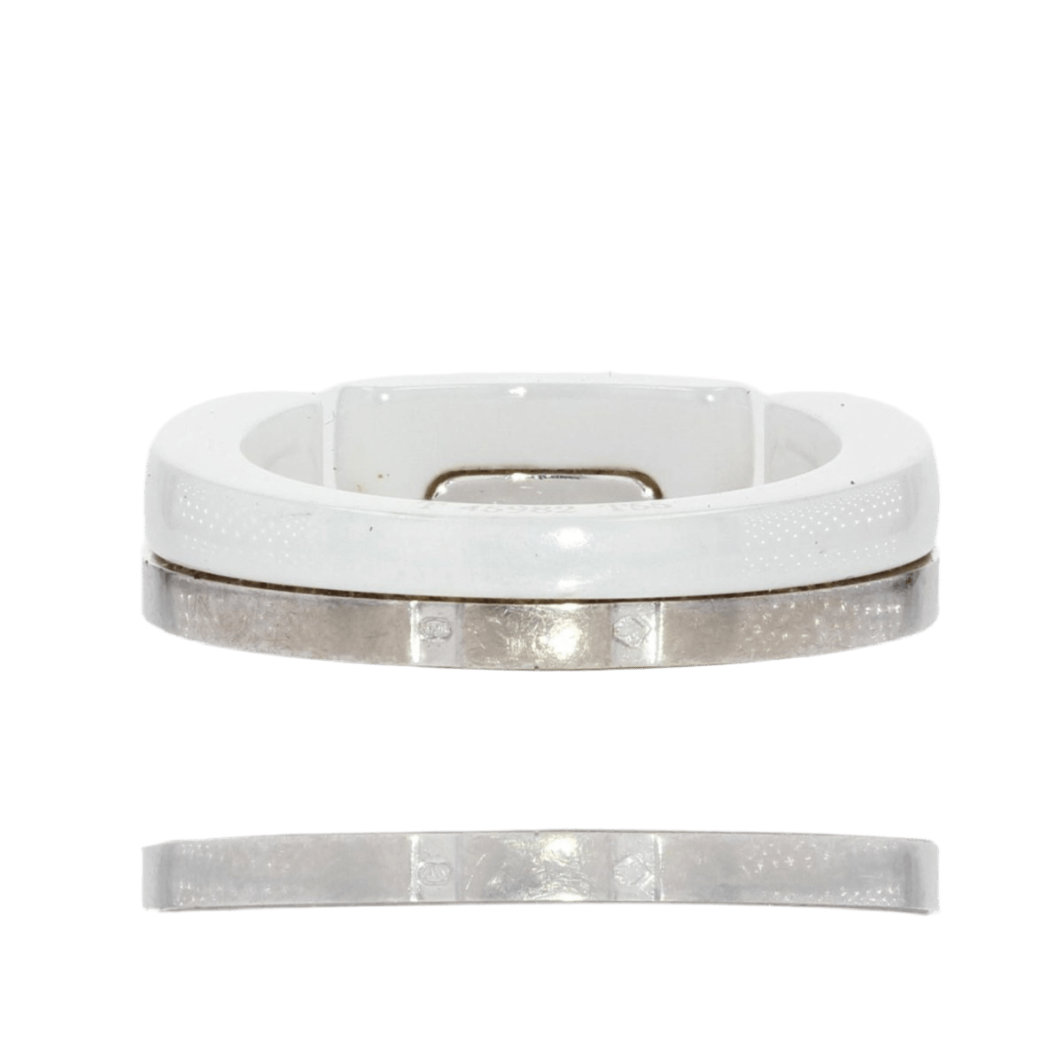 Bague Alliance CHANEL "Ultra" en or blanc, céramique et diamants - Castafiore