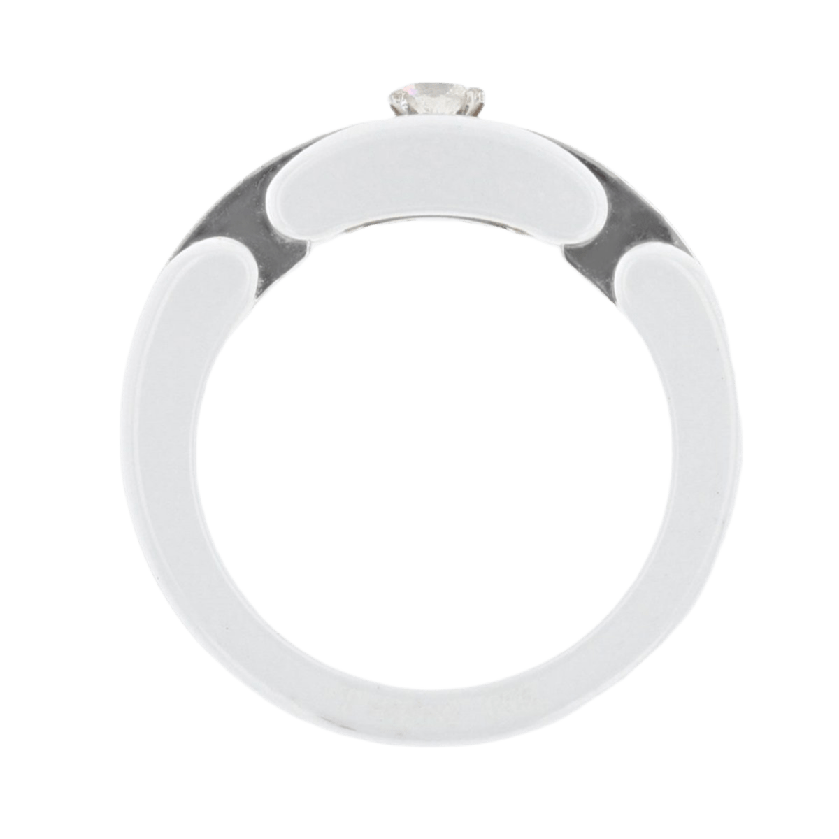 Bague Alliance CHANEL "Ultra" en or blanc, céramique et diamants - Castafiore