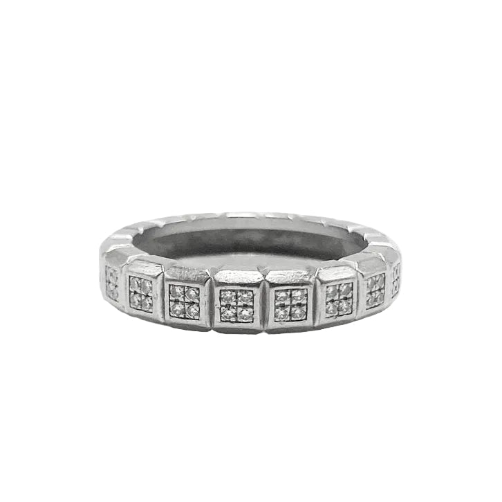 Bague Alliance CHOPARD "Ice Cube" en or blanc et diamants - Castafiore