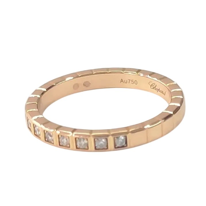 Bague Alliance CHOPARD "Ice Cube" en or rose et diamants - Castafiore