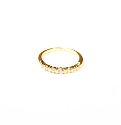 Bague Alliance demi - tour en or jaune et diamants - Castafiore