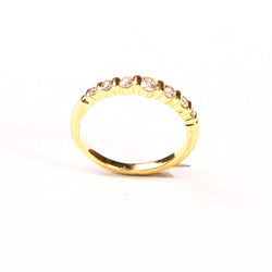 Bague Alliance demi - tour en or jaune et diamants - Castafiore