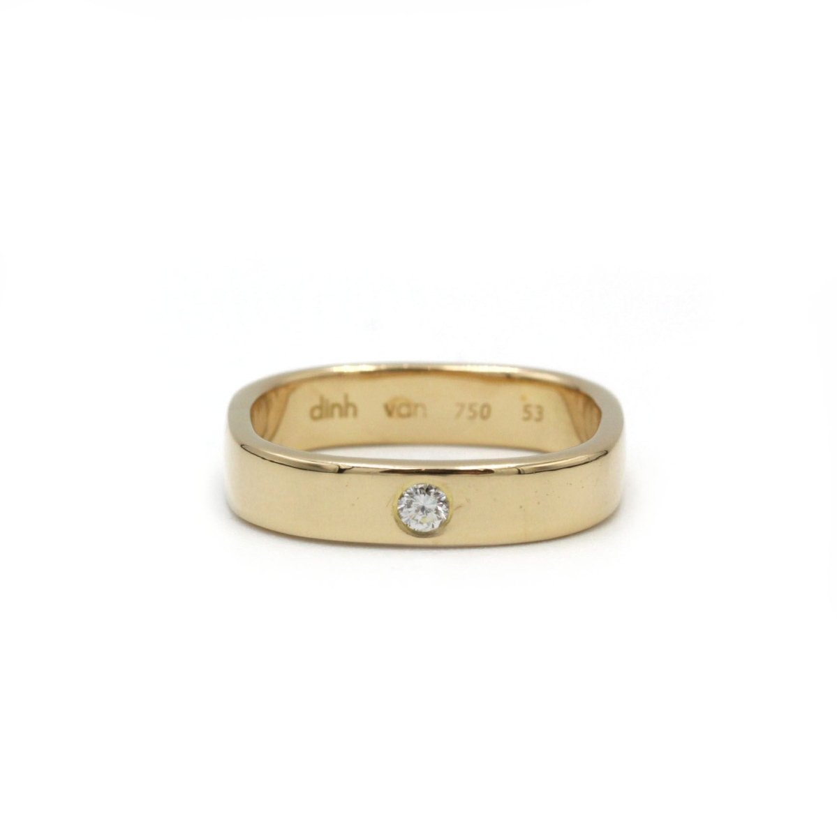 Bague Alliance DINH VAN "La Carrée" en or jaune et diamant - Castafiore