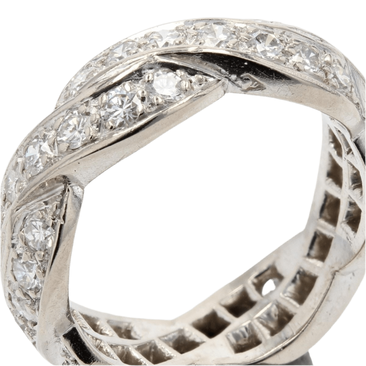Bague Alliance en or blanc et diamants - Castafiore
