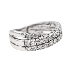 Bague Alliance en or blanc et diamants - Castafiore