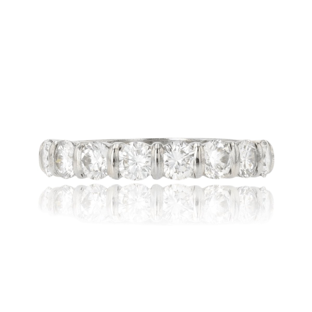 Bague Alliance en or blanc et diamants - Castafiore