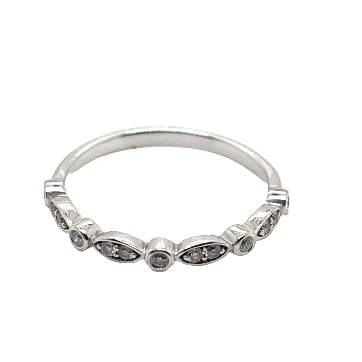 Bague Alliance en or blanc et diamants - Castafiore