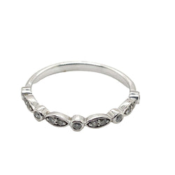 Bague Alliance en or blanc et diamants - Castafiore