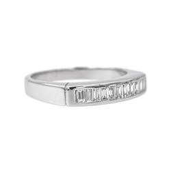 Bague Alliance en or blanc et diamants - Castafiore