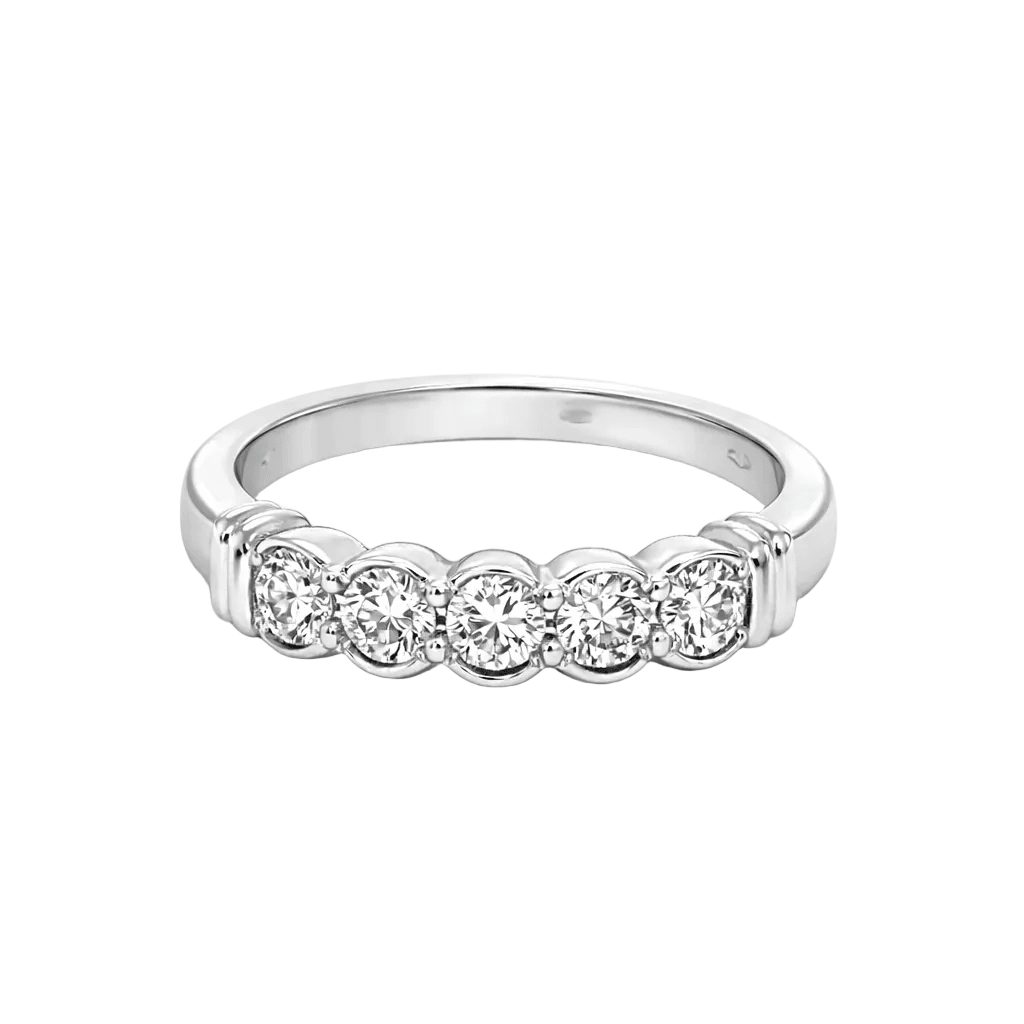 Bague Alliance en or blanc et diamants - Castafiore