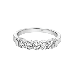 Bague Alliance en or blanc et diamants - Castafiore