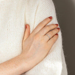 Ring White gold half wedding ring diamond