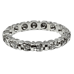 Bague Alliance en or blanc et diamants - Castafiore