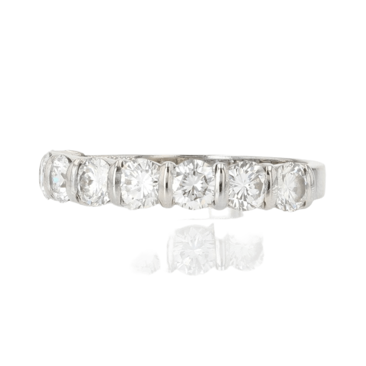 Bague Alliance en or blanc et diamants - Castafiore