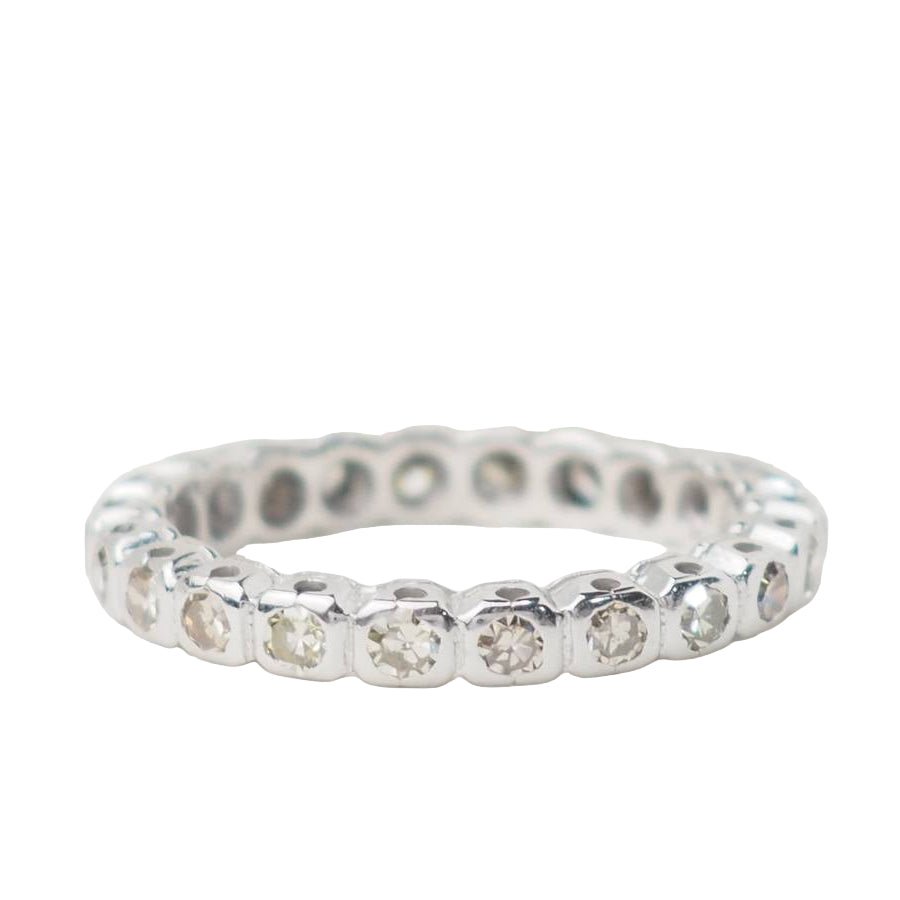 Bague Alliance en or blanc et diamants - Castafiore