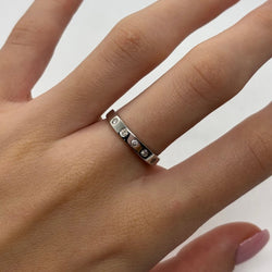 Bague Alliance en or blanc et diamants - Castafiore