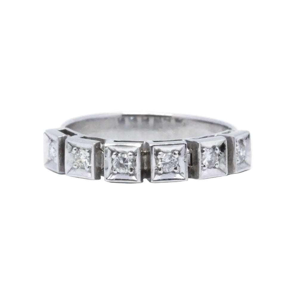 Bague Alliance en or blanc et diamants - Castafiore