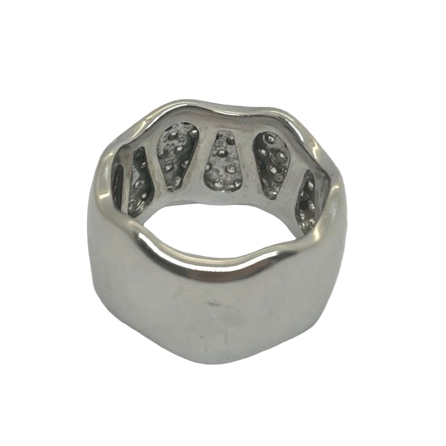 Bague Alliance en or blanc et diamants - Castafiore