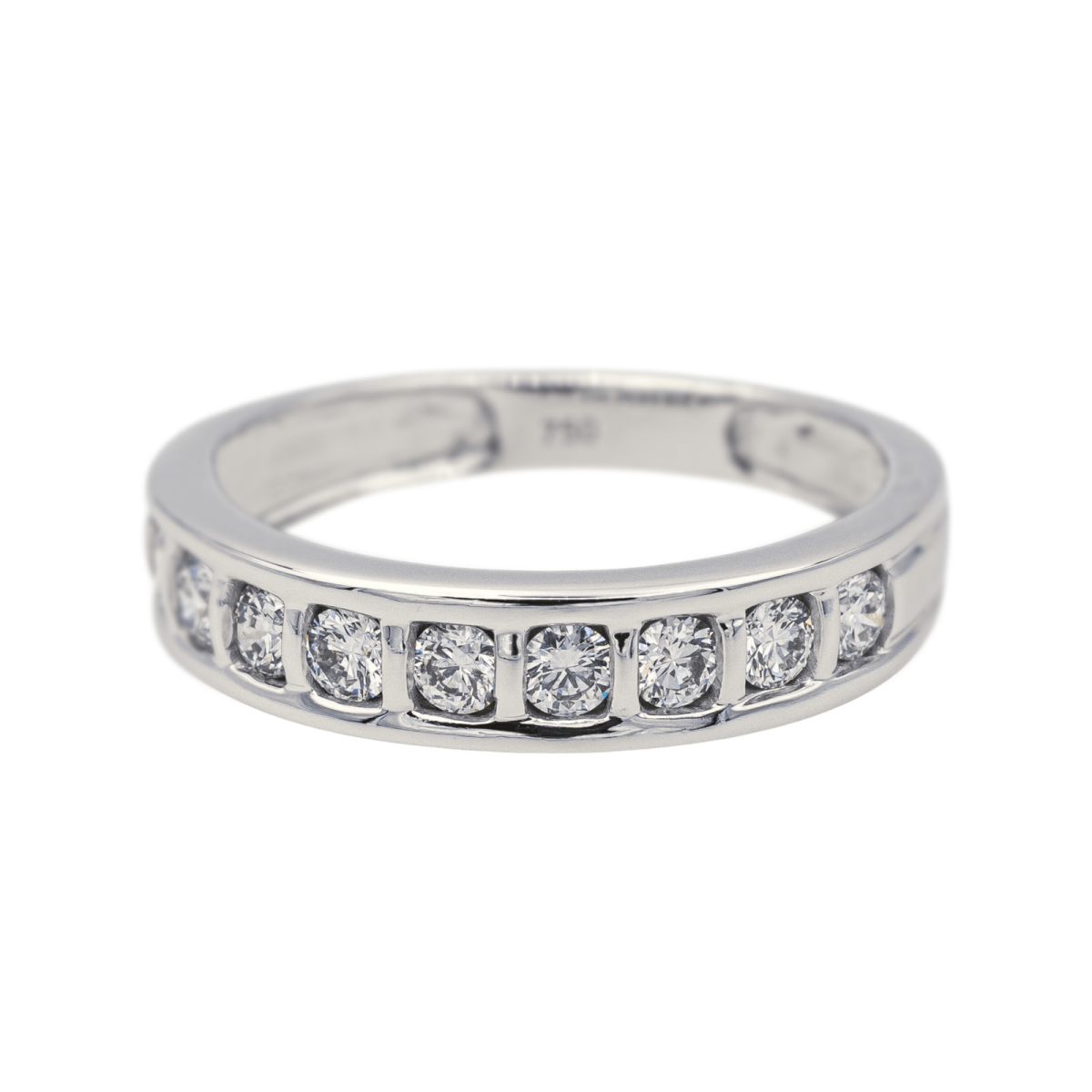 Bague Alliance en or blanc et diamants - Castafiore