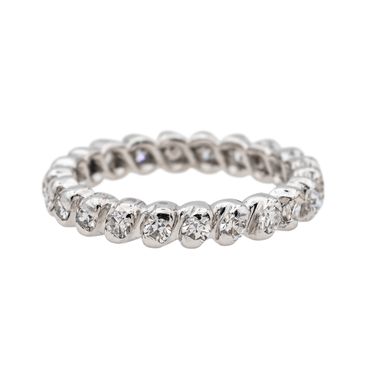 Bague Alliance en or blanc et diamants - Castafiore