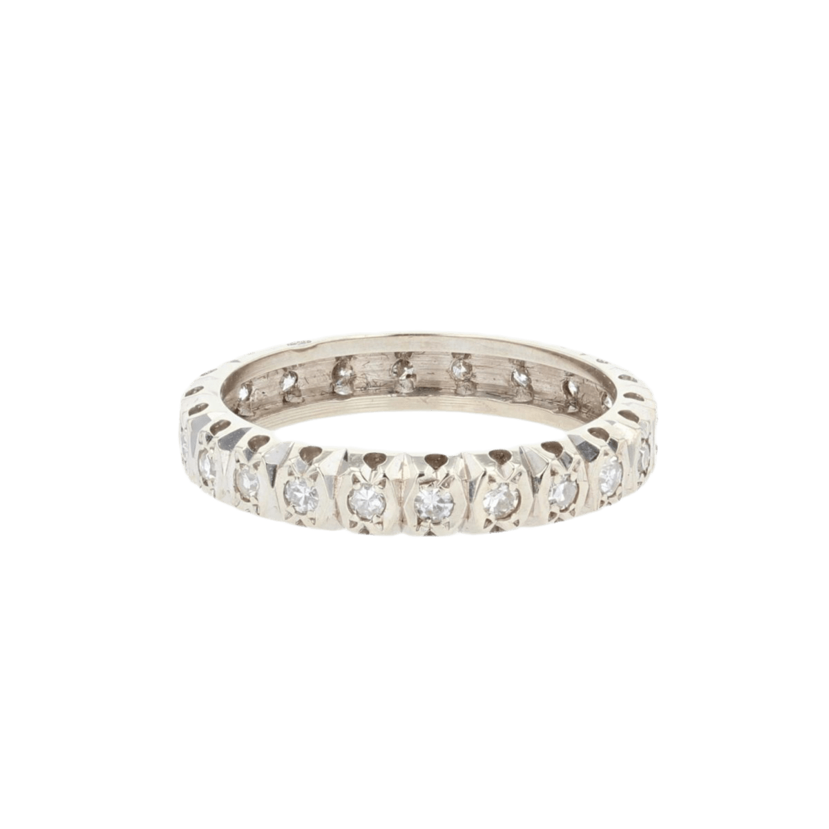 Bague Alliance en or blanc et diamants - Castafiore