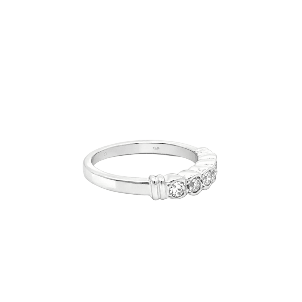 Bague Alliance en or blanc et diamants - Castafiore