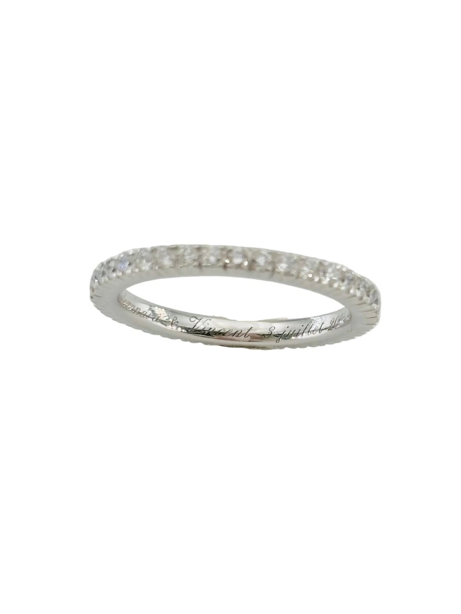 Bague Alliance en or blanc et diamants - Castafiore